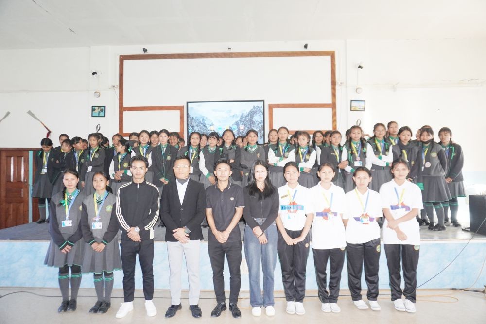 Participants during the no-tobacco awareness programme conducted at Cornerstone School, Zunheboto on November 11.